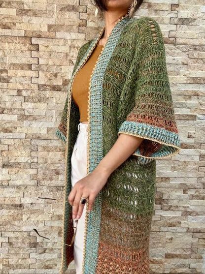 Bohemian Crochet Kimono Cardigan Pattern