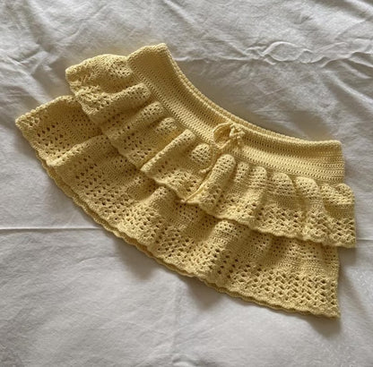 Crochet Ruffle Mini Skirt PDF Pattern