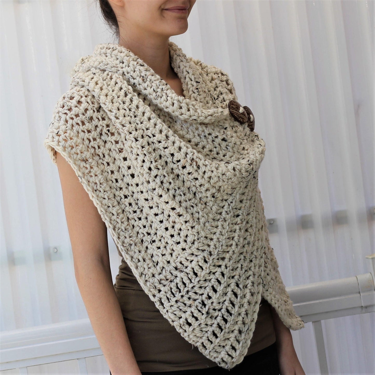 Crochet pattern, Women crochet pattern, Crochet wrap pattern, Patron de crochet, Azali Crochet Wrap PDF, Crochet Poncho PDF, Crochet Scarf image 3