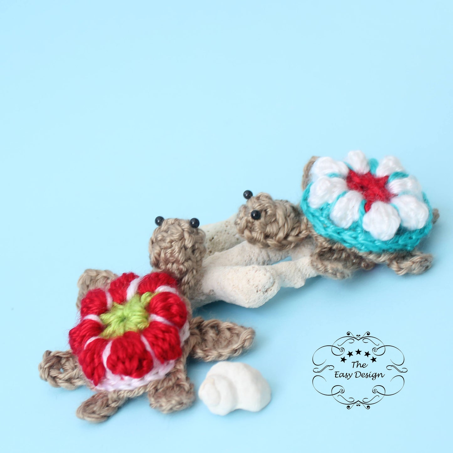 3D Turtle Applique crochet pattern