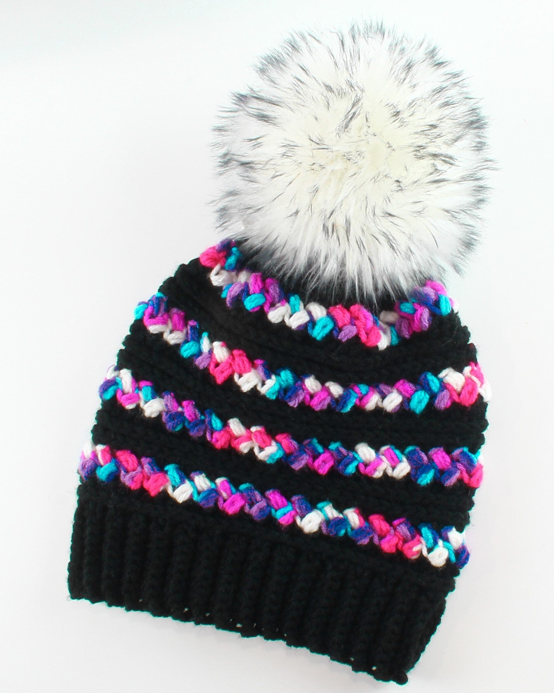 Easy Crochet pattern-Crochet hat–MADISON Beanie Hat Pattern-Crochet hat pattern PDF-Crochet beanie Pom Pom (Toddler-Child–Teen- Adult sizes) image 6