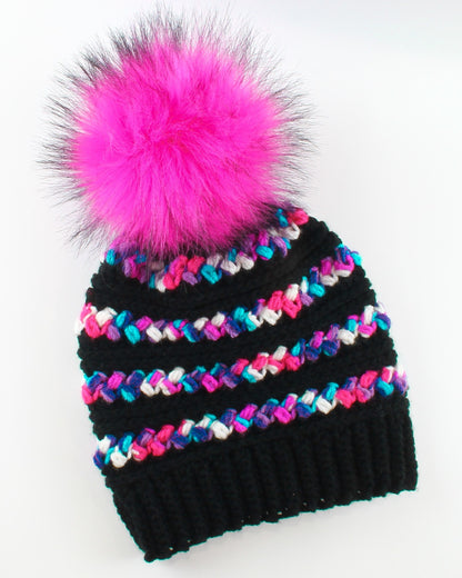 Easy Crochet pattern-Crochet hat–MADISON Beanie Hat Pattern-Crochet hat pattern PDF-Crochet beanie Pom Pom (Toddler-Child–Teen- Adult sizes) image 3