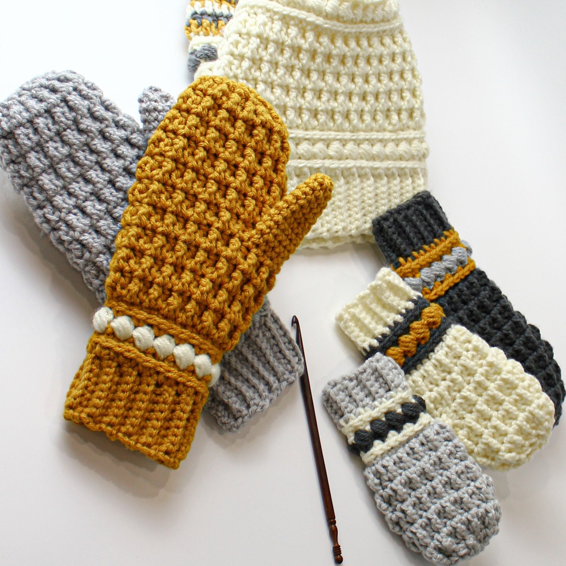 Crochet pattern- MAYA -5 sizes Crochet mittens pattern- crochet mitten pattern-Toddler crochet mittens- Child crochet Mitten- Women mittens image 4