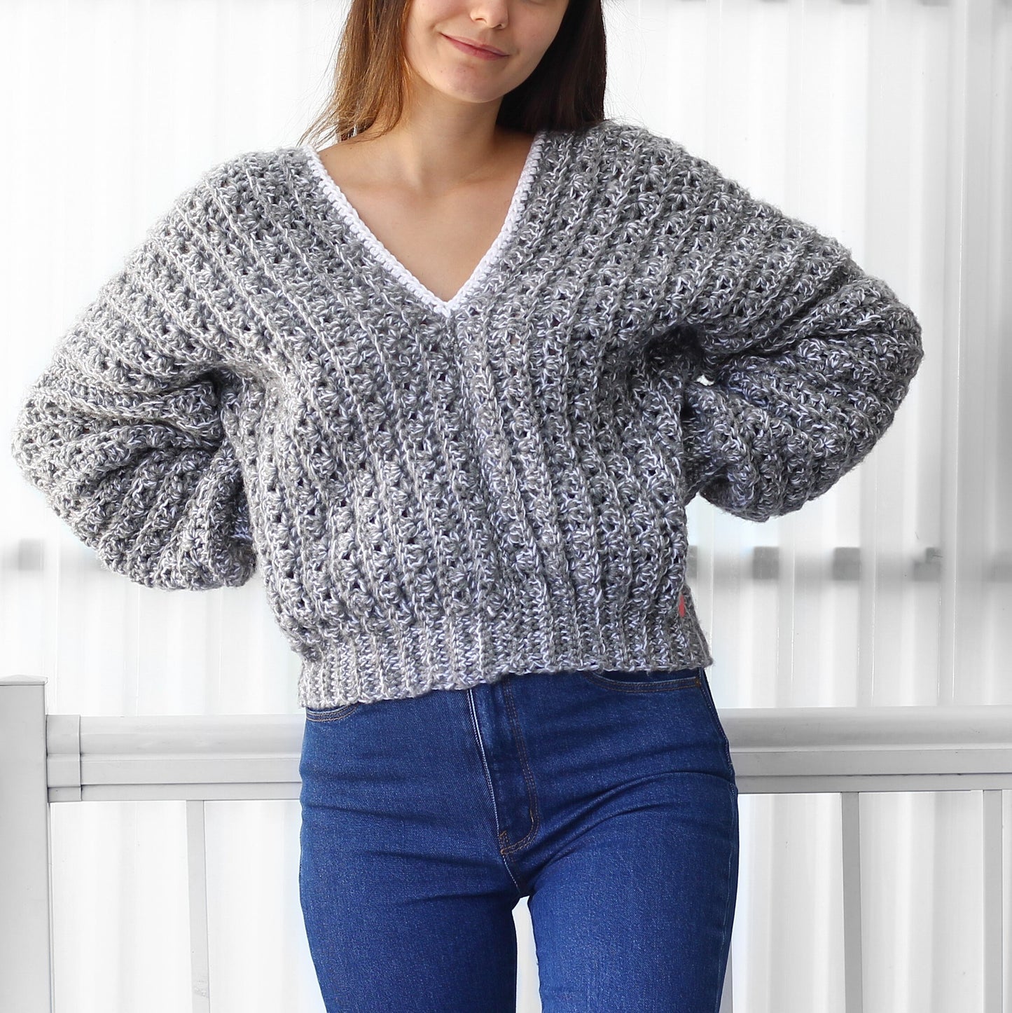 Crochet pattern- ELEANOR Crochet sweater pattern PDF-Women crochet pattern-colorful stripes oversize pullover - long sleeve top-sizes XS-4XL image 8